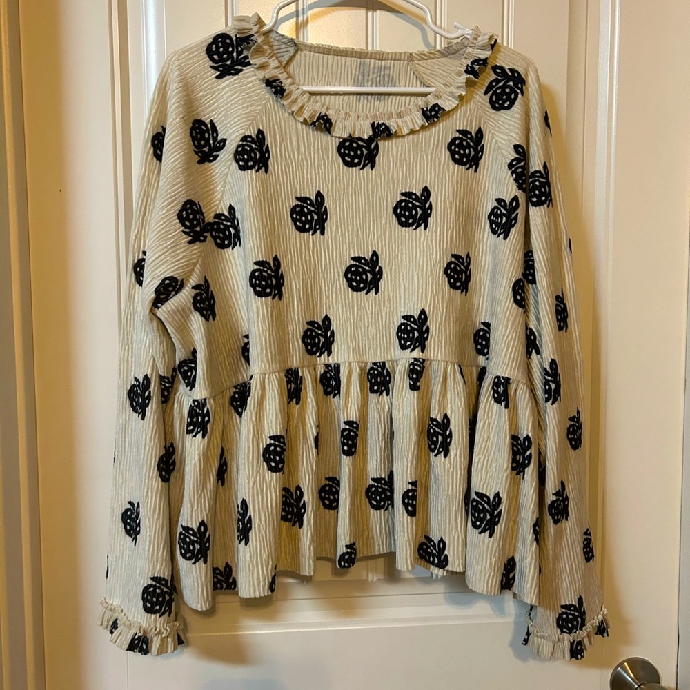 Cream floral top